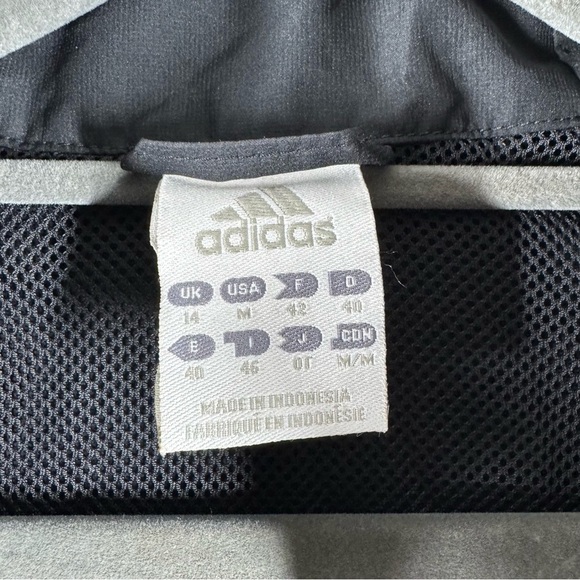 ADIDAS Jacket Womens Medium Black Full Zip Logo Long SleeveTrack Windbreaker M - Picture 3 of 7